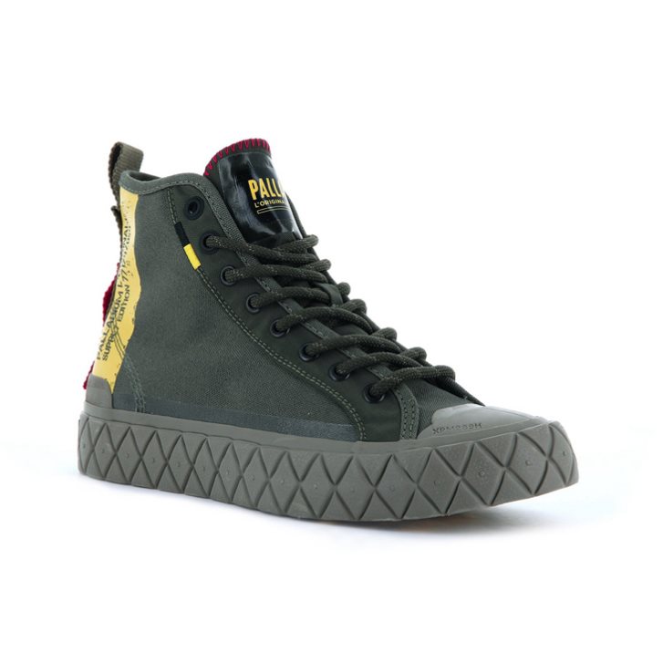 Baskets Palladium Palla Ace Supply Mid High Tops Femme Vert | FR YVB841S